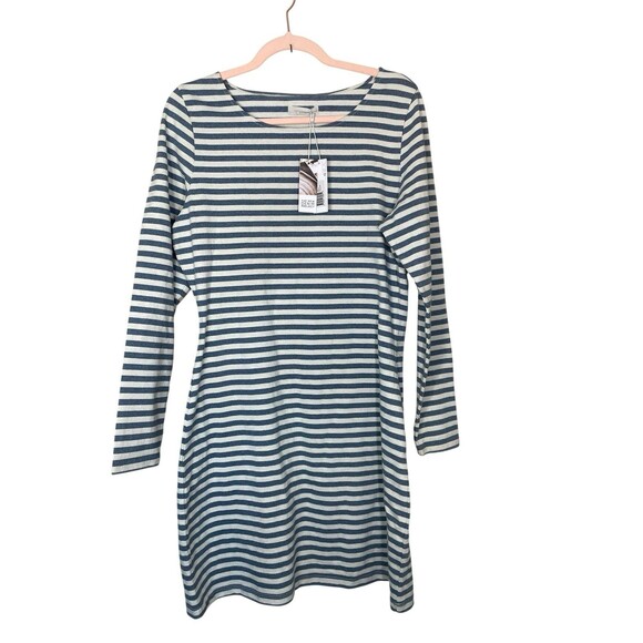 OUTERKNOWN New Denim Project Boatneck Blue Striped Dress Size Large NWT‎ $98 - Picture 4 of 13